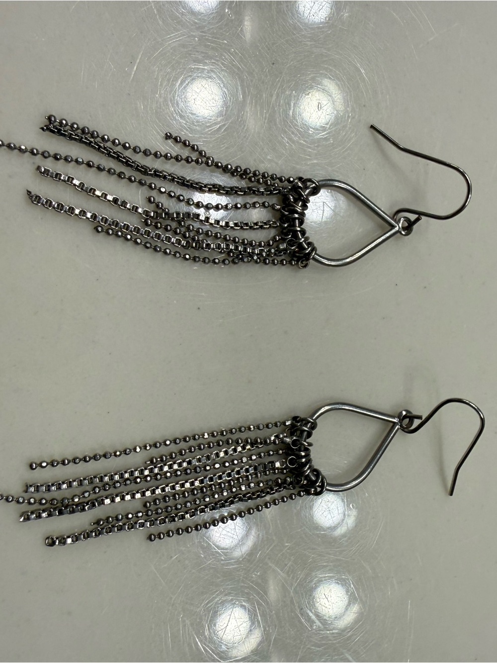 Silver-Tone Fringe Drop Earrings - Elegant Women Jewelry